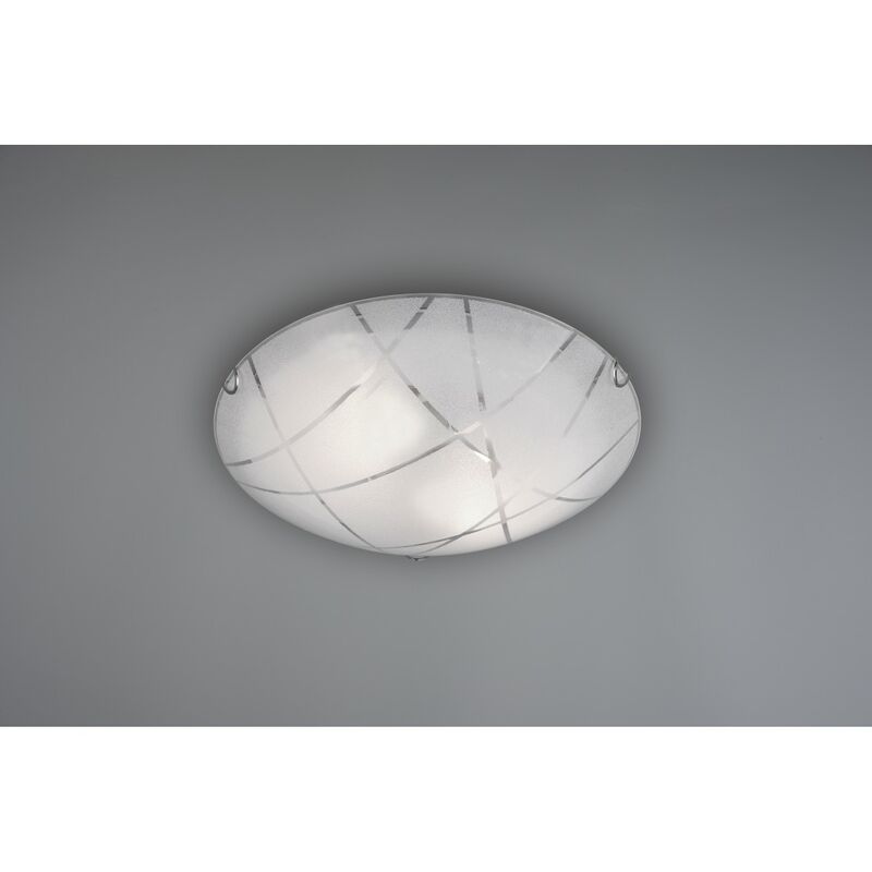 foto del prodotto webmarketpoint plafoniera sandrina vetro graniglia bianco 2xe27 40 cm trio lighting