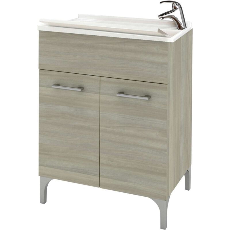 foto del prodotto lavatoio legno 60x50 cm rovere grigio
