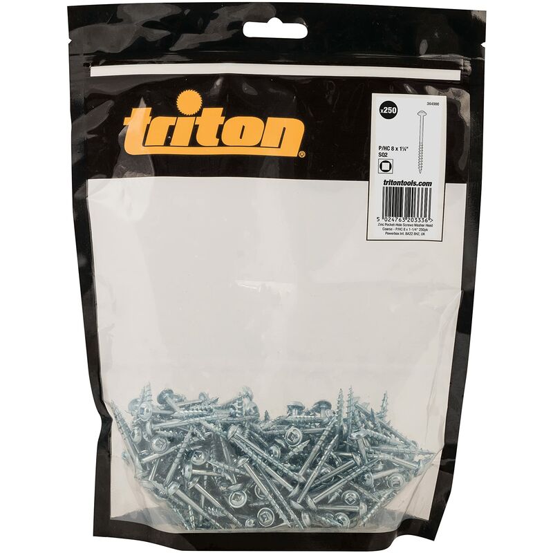 foto del prodotto 364986 viti forate zincate con testa a disco e filettatura grossa, 8 x 1 1 4 , confezione da 250 pezzi, colore argento triton