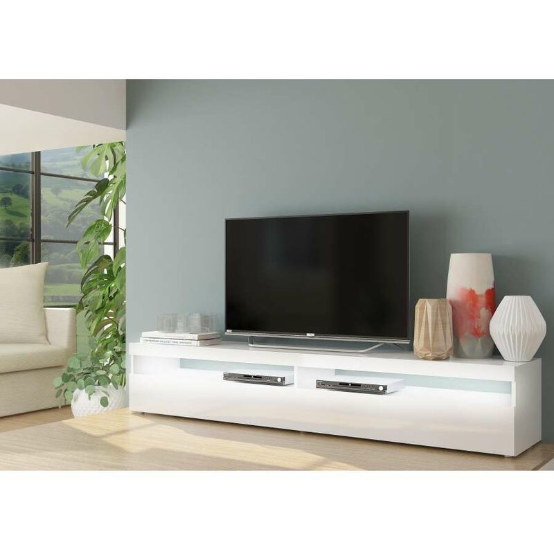 foto del prodotto porta tv burrata da 200 cm bianco lucido