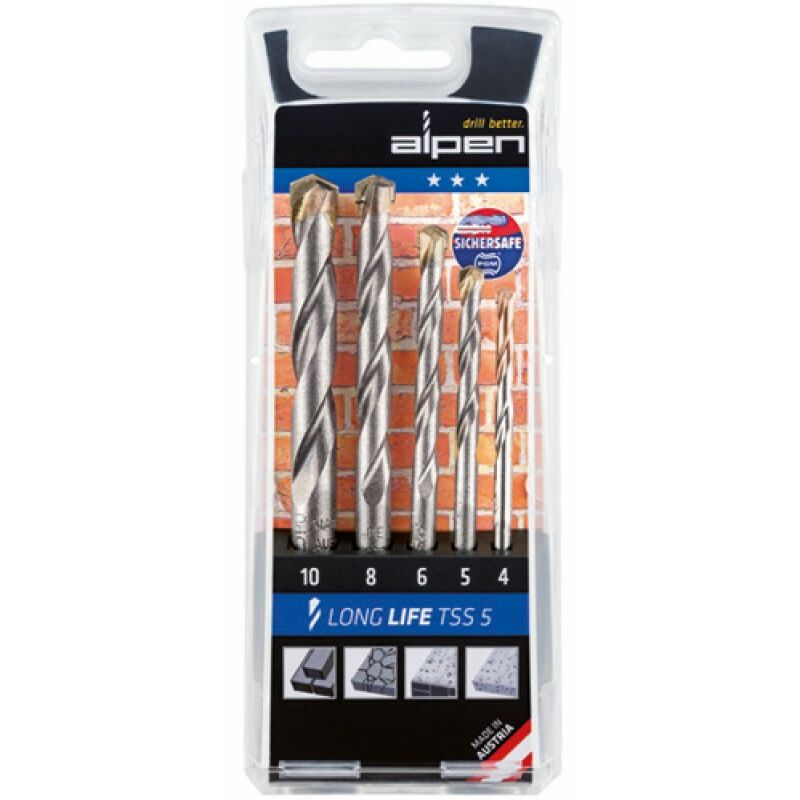 foto del prodotto punte serie muro long life tss 5 5pz alpen astuccio pvc