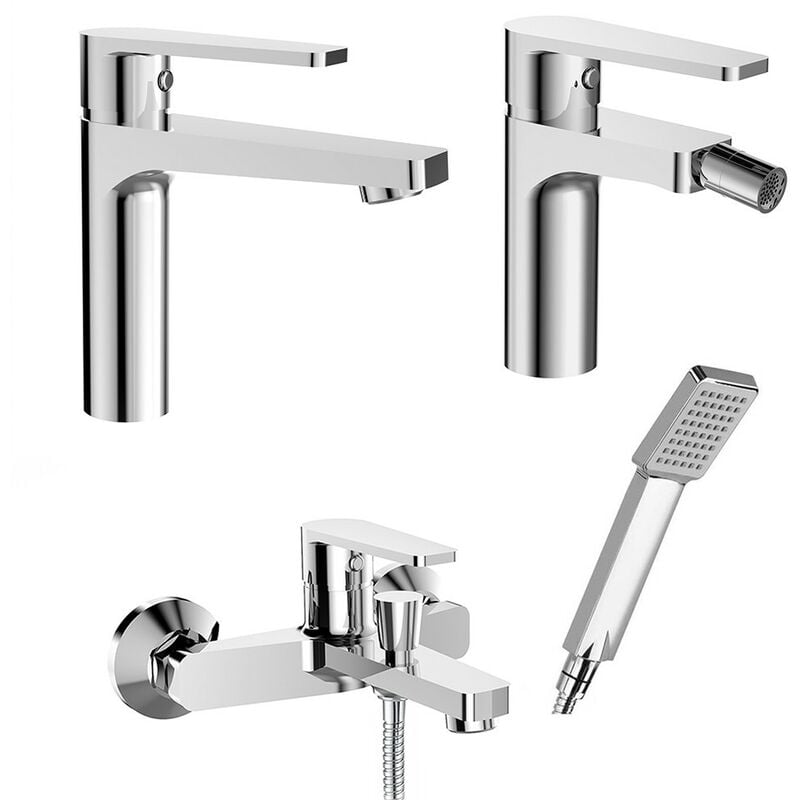 immagine 0 del prodotto miscelatori bagno in set lavabo bidet e vasca con duplex cromati recta