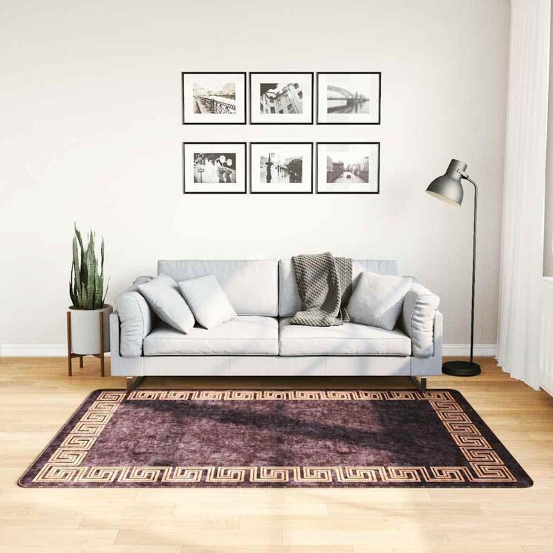foto del prodotto vidaxl tappeto lavabile 120x180 cm nero e oro antiscivolo