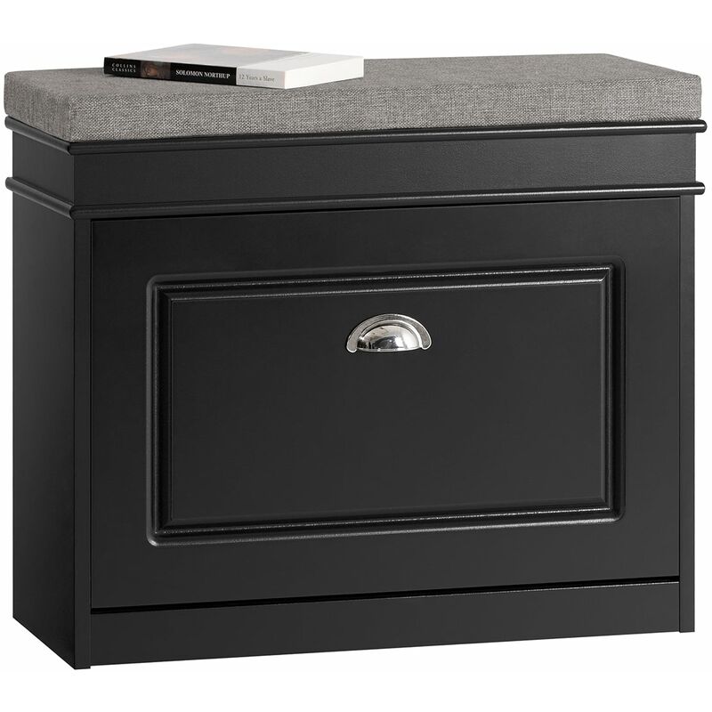 foto del prodotto mobili per scarpe serie scarpiere 1 anta 1 cuscino sobuy 60x24x51cm nero fsr82 k sch
