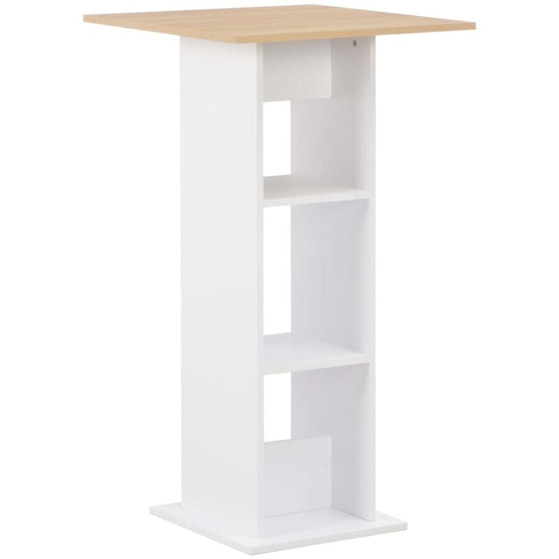 foto del prodotto vidaxl tavolo da bar bianco e rovere sonoma 60x60x110 cm