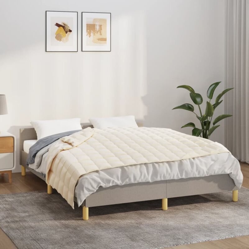 foto del prodotto vidaxl coperta ponderata crema chiaro 150x200 cm 7 kg tessuto