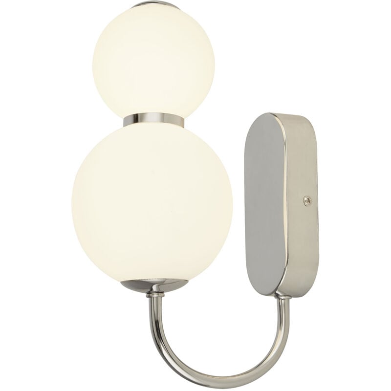foto del prodotto applique contemporanea snow ball acciaio cromo vetro bianco led 12w 3000k