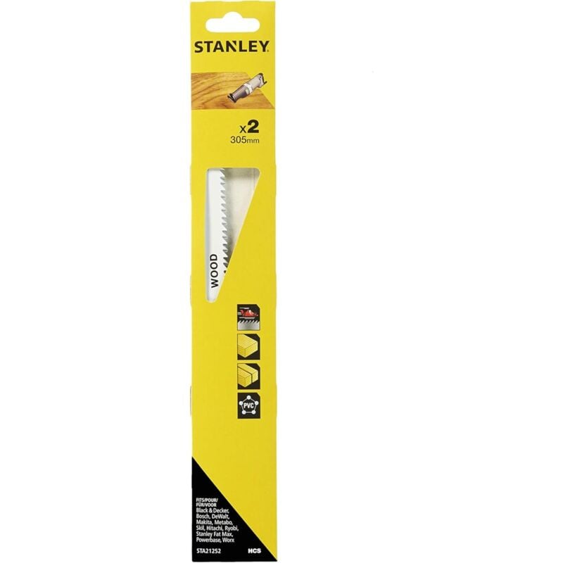 foto del prodotto stanley sta21252 xj lame seghetto alternativo hcs fine finish 305mm legno 2 pezzi