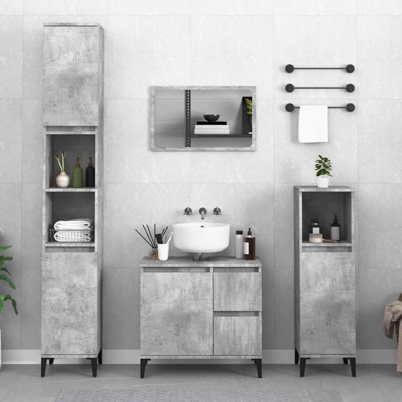 foto del prodotto vidaxl armadietto da bagno grigio cemento 65x33x60cm legno multistrato