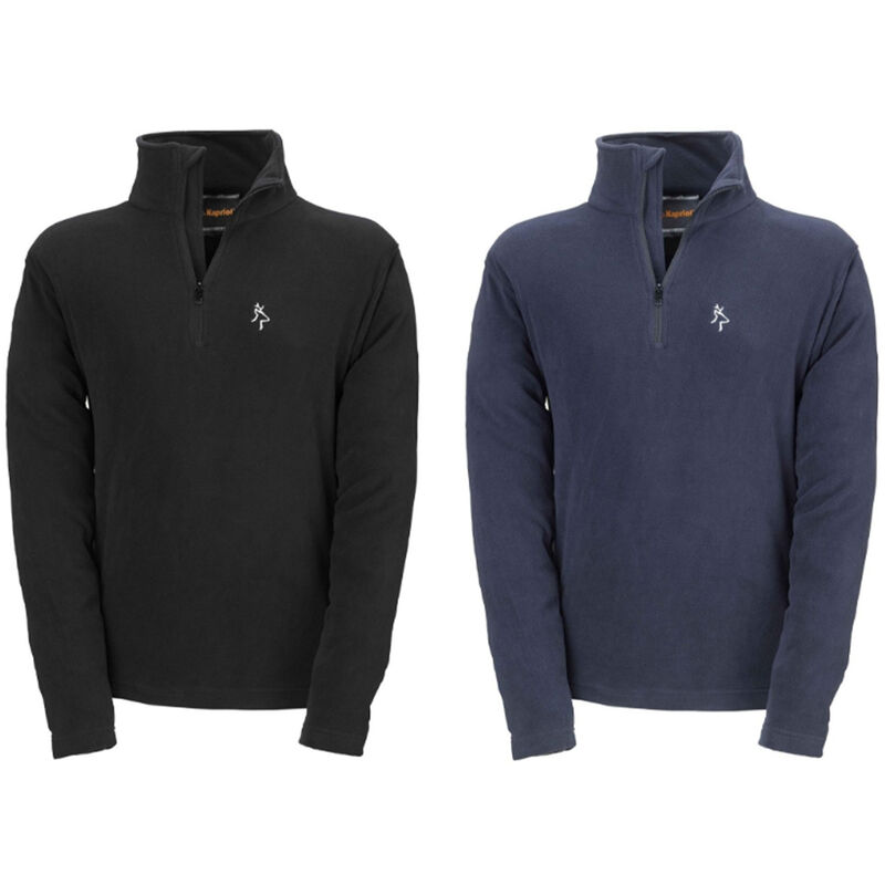 foto del prodotto felpa maglia uomo micropile wolf da lavoro mezza zip nero blu tg.m xxxl kapriol, nero l