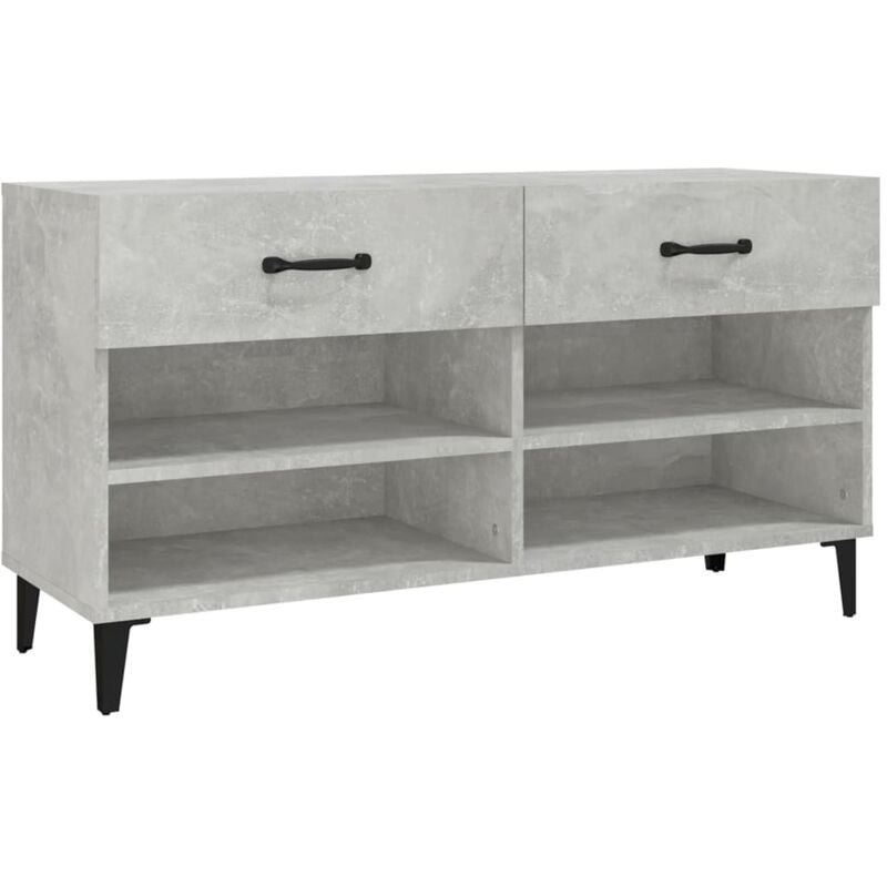 foto del prodotto scarpiera grigio cemento 102x35x55 cm in legno multistrato vidaxl grigio