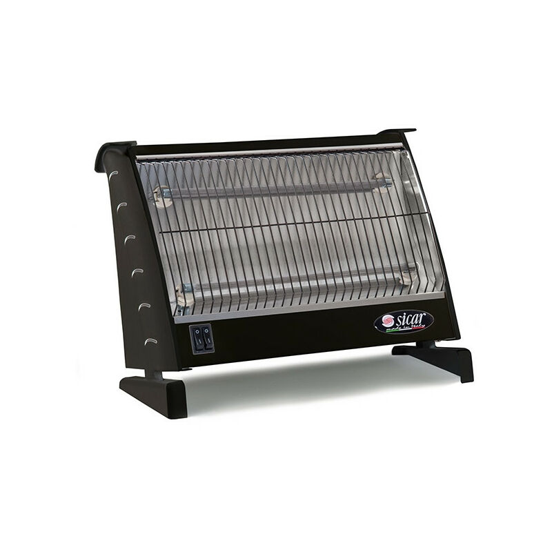 foto del prodotto sicar stufa elettrica stufetta al quarzo 2 candele 1200w nero o bianco italiana nero