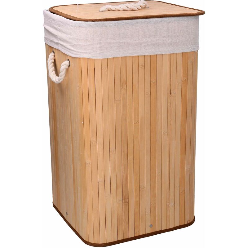 foto del prodotto cesto portabiancheria bamb naturale cm 35x35xh60