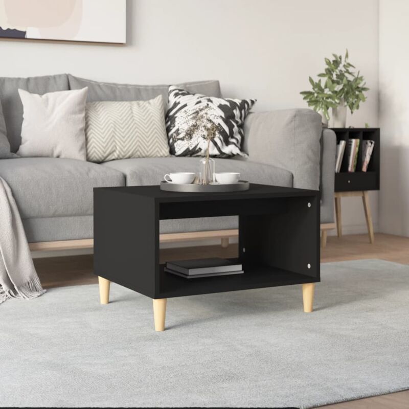 foto del prodotto vidaxl tavolino da salotto nero 60x50x40 cm in legno multistrato