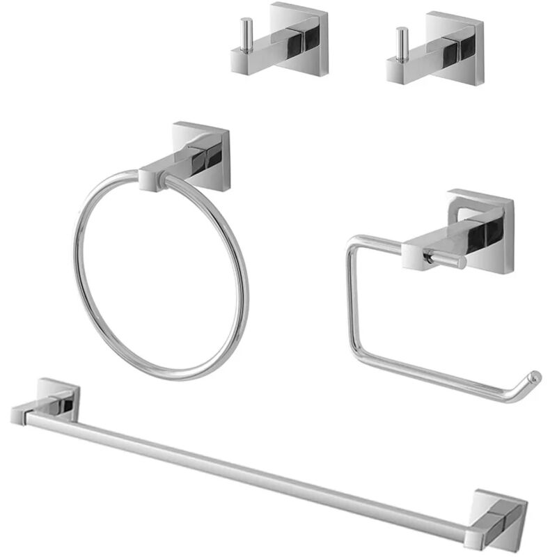 immagine 0 del prodotto inbagno set accessori a muro 5 pezzi in metallo cromato e viti incluse rock