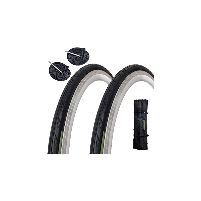 foto del prodotto 2 copertoni 700 x 25c 25 622 camere pneumatici neri per bici da corsa road bike strada bicicletta