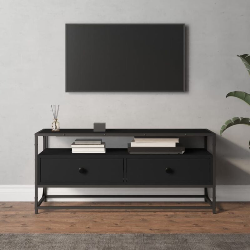 foto del prodotto vidaxl mobile porta tv nero 100x35x45 cm in legno multistrato