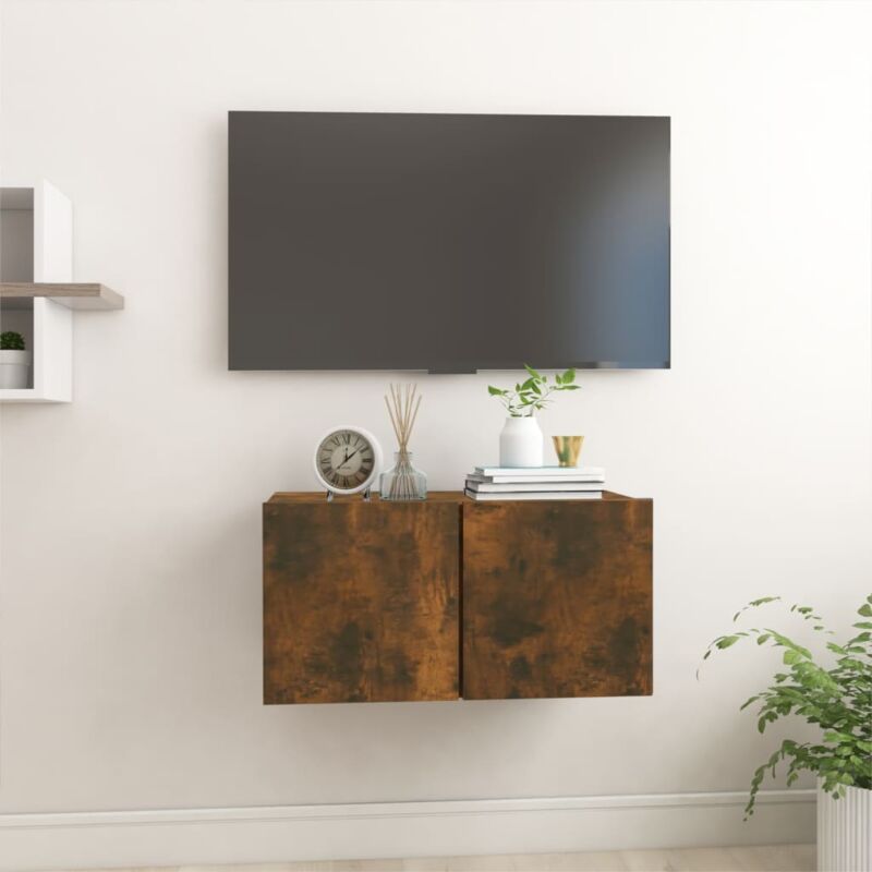 foto del prodotto vidaxl mobile tv pensile rovere fumo 60x30x30 cm in legno multistrato