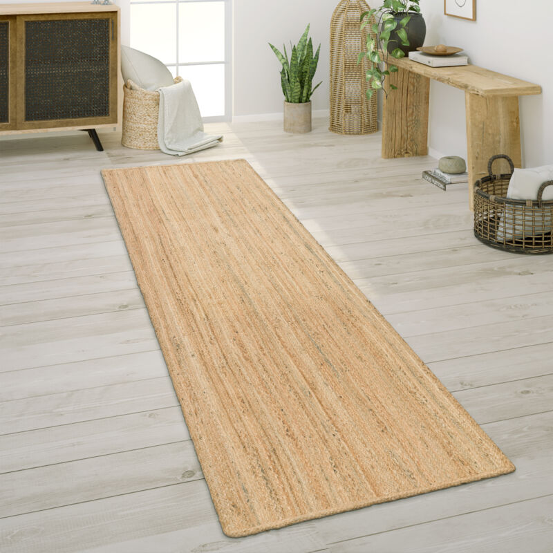foto del prodotto paco home tappeto salotto fibra naturale iuta fatto a mano motivo astratto moderno 60x100 cm, natura 2
