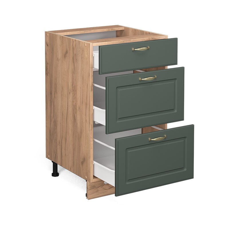 foto del prodotto mobiletto base per cucina fame line, verde oro country house, 50 cm senza piano di lavoro vicco