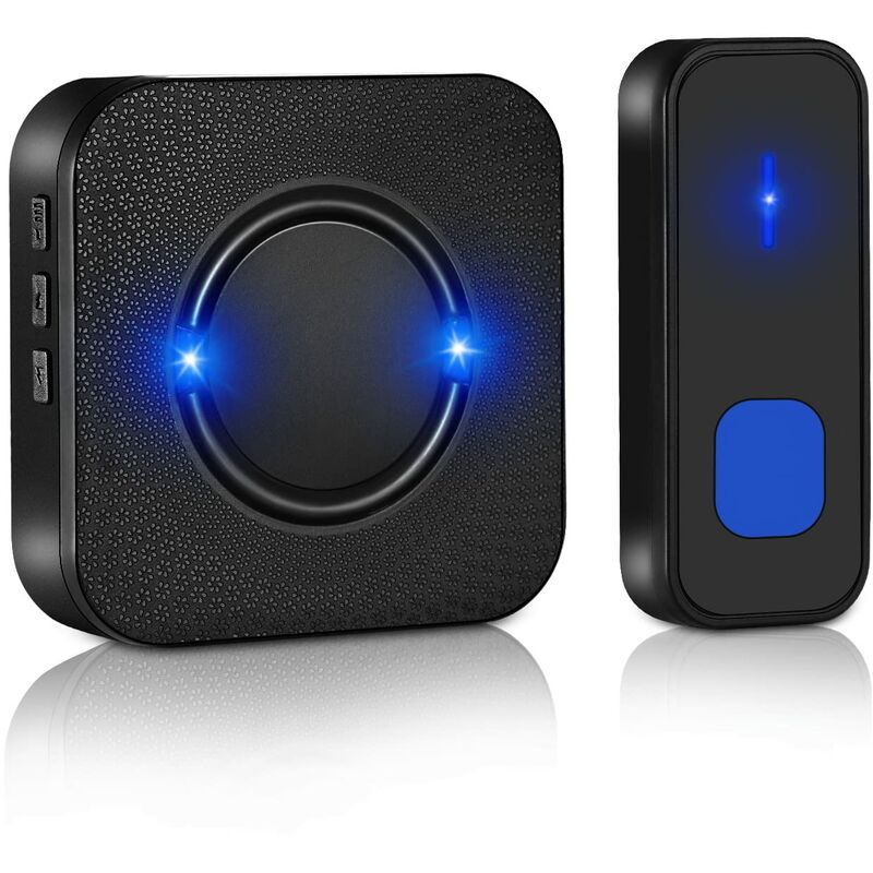 foto del prodotto vinabo campanello senza fili, portata 300m, indicatore led, 55 melodie e 5 livelli di volume campanello senza fili da esterno impermeabile ip55,