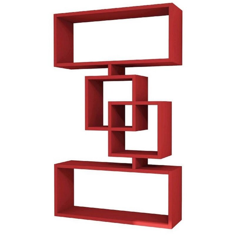 foto del prodotto mensola gloria, truciolare melaminico, rosso, 70x22x117 cm