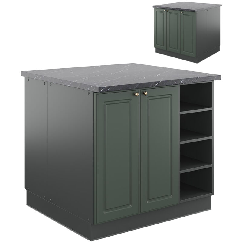 foto del prodotto isola cucina fame line, verde oro country house antracite, 90 cm senza piano di lavoro vicco