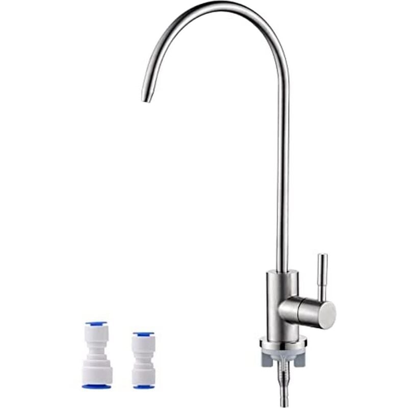 immagine 0 del prodotto ibergrif m22301a rubinetto da lavello, in acciaio inox, girevole a 360 , rubinetto ad osmosi inversa con 2 adattatori per rubinetto, argento