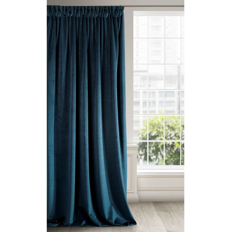 foto del prodotto eurofirany ria tenda velvet navy velluto 1 pezzo morbido nastro arricciato elegante e di alta qualit , per camera da letto, soggiorno, lounge,