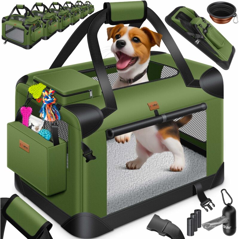 foto del prodotto lovpet cassa per cani scatola per il trasporto di cani pieghevole incl. ciotola per cani borsa per cani scatola per il trasporto di animali