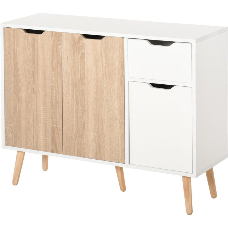 immagine 0 del prodotto credenza cucina stile nordico con cassetto e armadietti in legno homcom