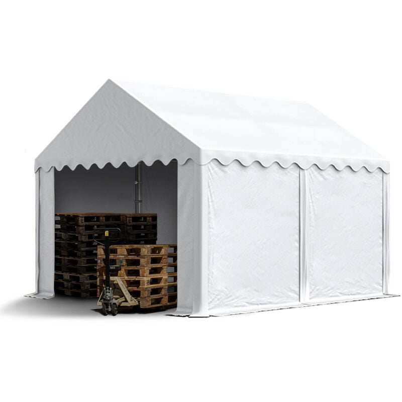 foto del prodotto toolport tendone deposito 3x4 m pvc 700 n bianco impermeabile tenda capannone tenda di stoccaggio