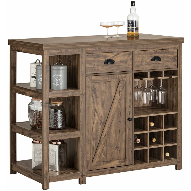 foto del prodotto credenza buffet con 3 vani a giorno isola cucina tavolo bar stile industriale vintage 110x55x95 cm svw20 n sobuy