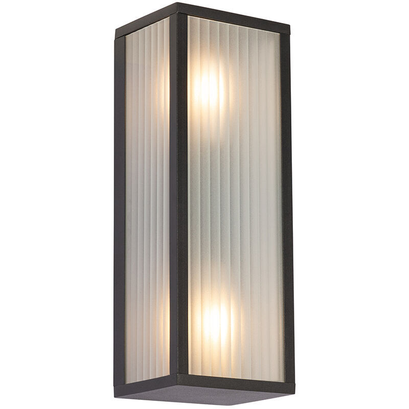 immagine 0 del prodotto qazqa appliques charlois moderno alluminio,vetro nero oblungo max. 2 x watt