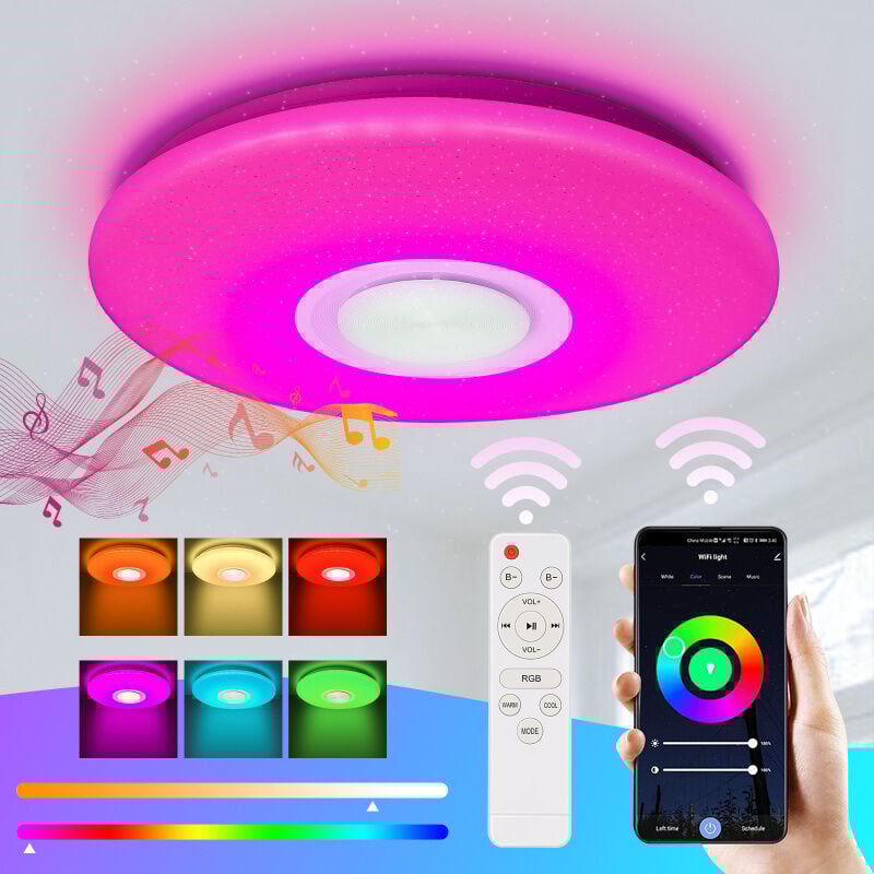 foto del prodotto 36w bluetooth led soffitto luce musica cielo stellato starlight - swanew