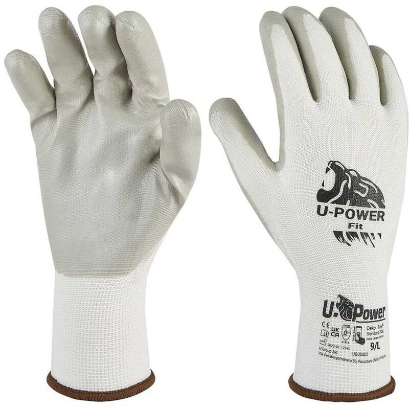 foto del prodotto guanti da lavoro upower fit bianco grigio grigio 11