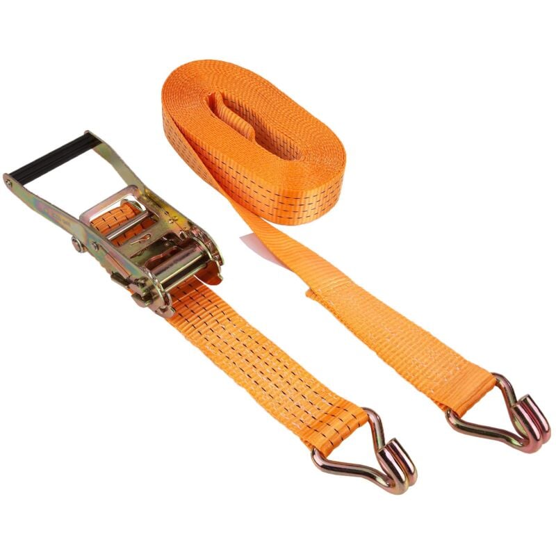 foto del prodotto 37144 cinghia di ancoraggio a cricchetto, 2 parti, 50 mm x 6 m, portata 4.000 kg, colore arancione kerbl