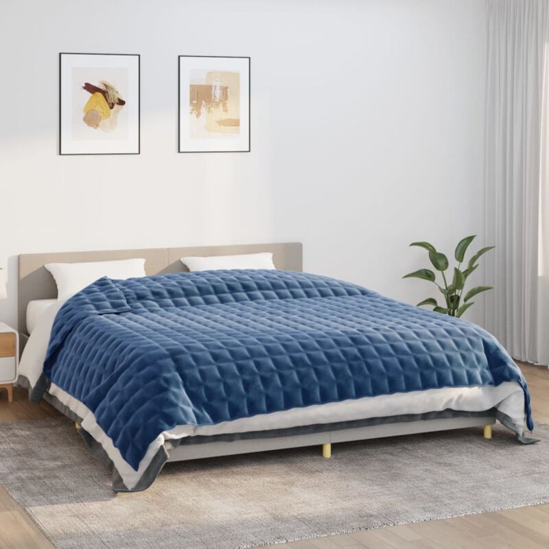 foto del prodotto vidaxl coperta ponderata blu 220x260 cm 11 kg tessuto