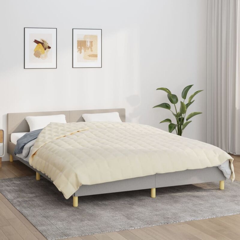 foto del prodotto vidaxl coperta ponderata crema chiaro 200x200 cm 9 kg tessuto