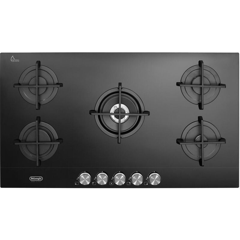 foto del prodotto de longhi nsl 590 nc piano cottura nero da incasso 90 cm gas 5 fornelli