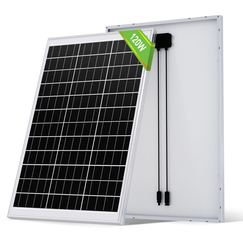 foto del prodotto pannello solare 100w 12v monocristallino per caricare la batteria della caravan. eco worthy