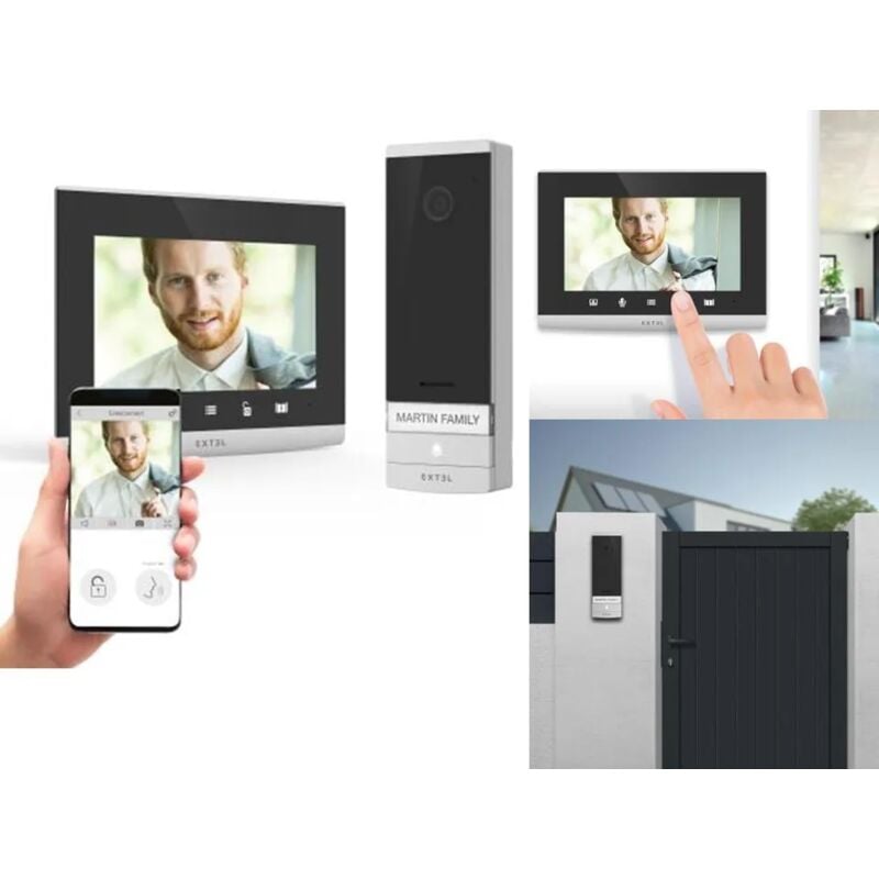 immagine 0 del prodotto videocitofono connesso wifi con funzione qr code ideale b b 7 pollici 2 fili extel 720324