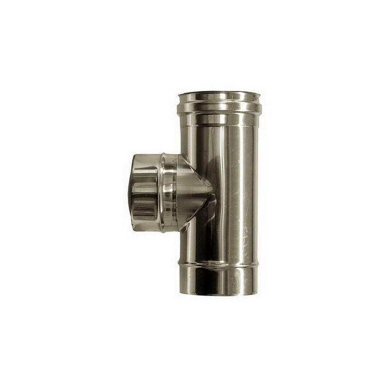 foto del prodotto mbm raccordo t 90 canna fumaria dn 80 tubo acciaio inox 316