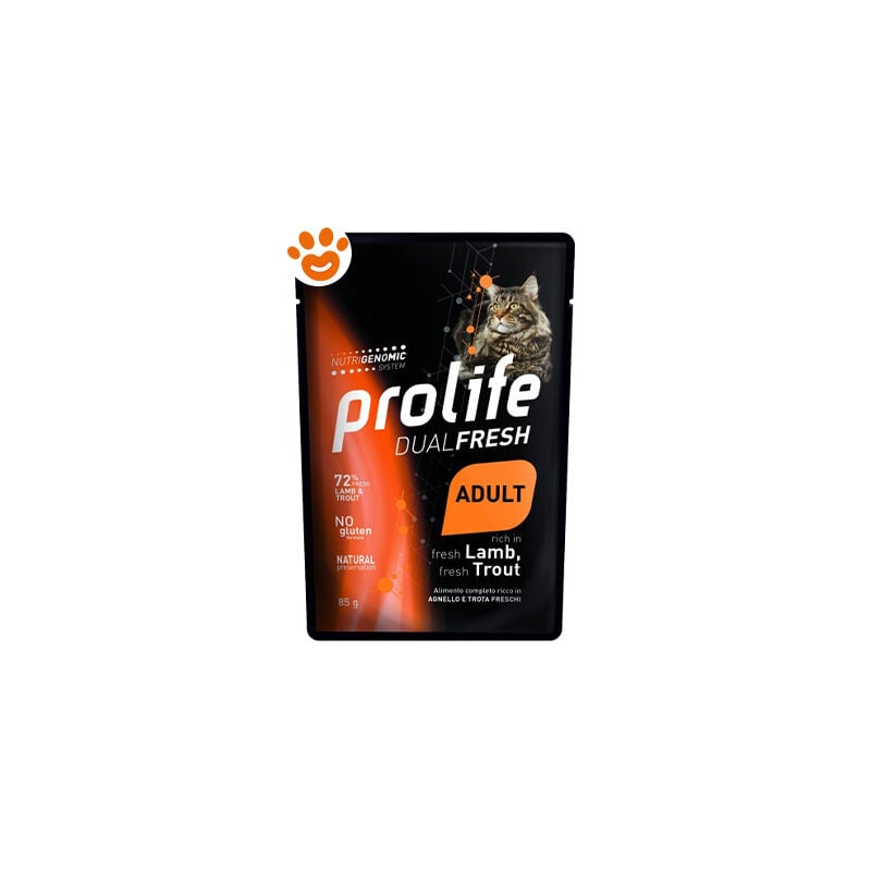 foto del prodotto cat dualfresh adult manzo e agnello cat dualfresh adult manzo e agnello bustina da 85 gr prolife