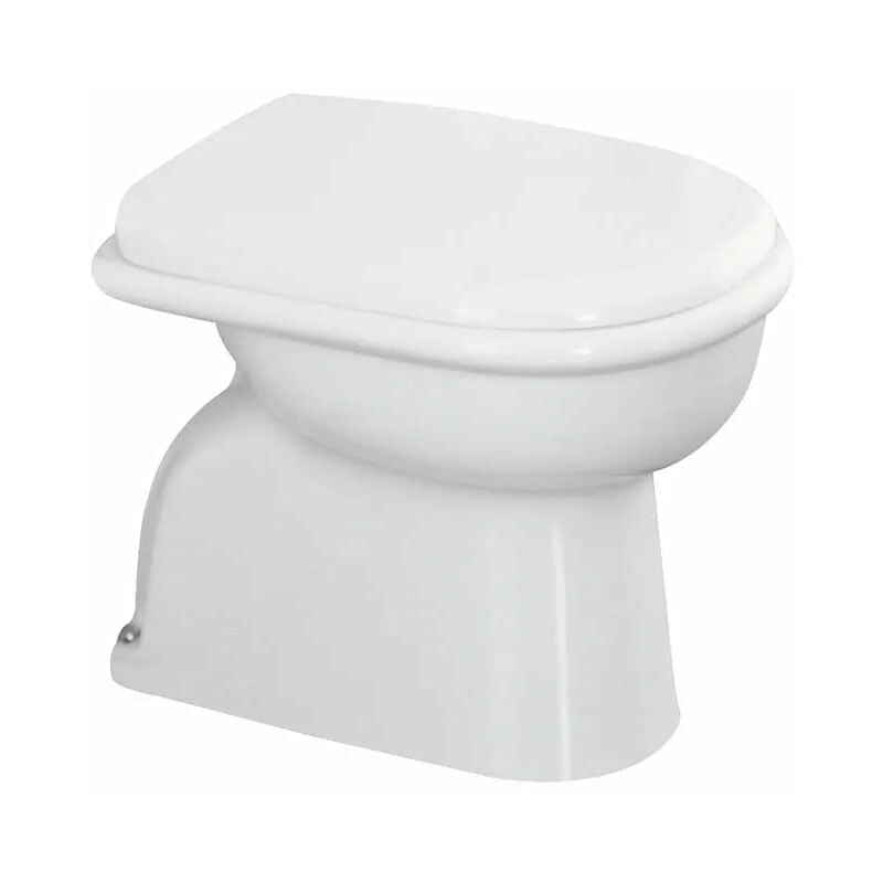 foto del prodotto vaso scarico a pavimento in ceramica bianco serie elios senza copriwater azzurra