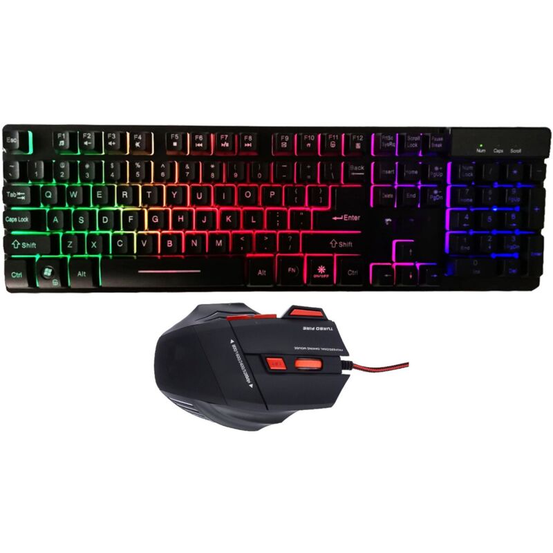 immagine 0 del prodotto driwei kit tastiera mouse retroilluminata multicolor layout internazionale ld 9295 9311