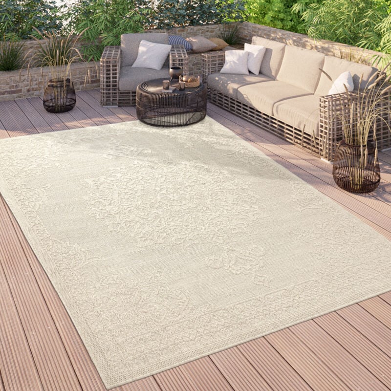 foto del prodotto paco home alfombra salon cocina terraza vintage oriental se puede lavar en la lavadora 160x220 cm, crema
