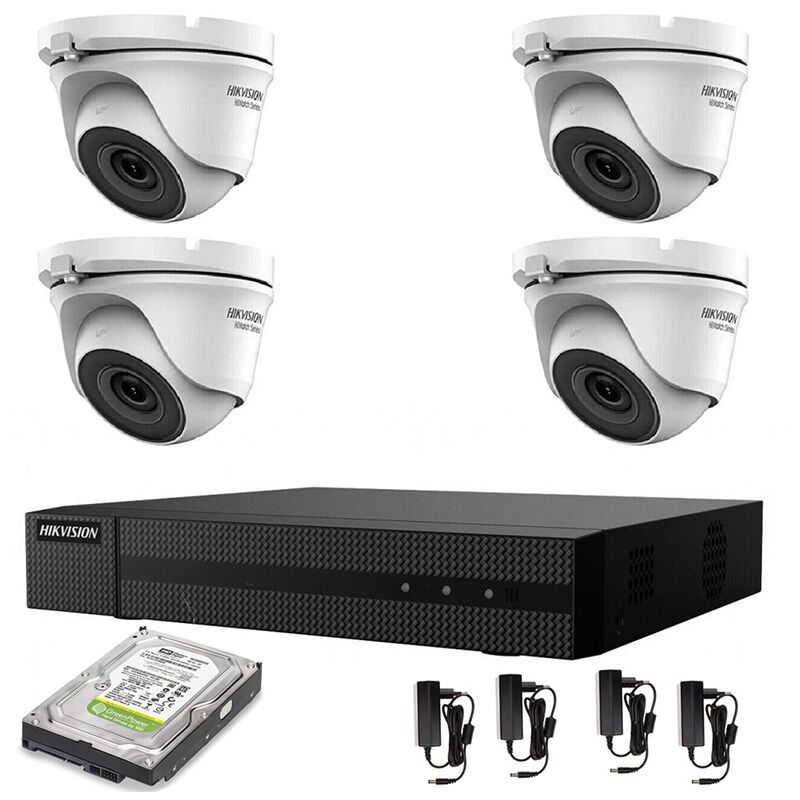 foto del prodotto kit videosorveglianza hikvision 4 telecamere 5 mpx dvr 4 canali hd 1tb