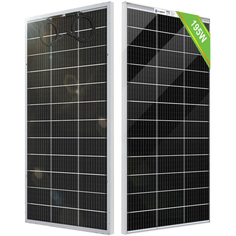 foto del prodotto eco worthy bifacciale pannello solare 195 watt 12 volt monocristallino ad alta efficienza modulo fotovoltaico di potenza per rv marine rooftop farm
