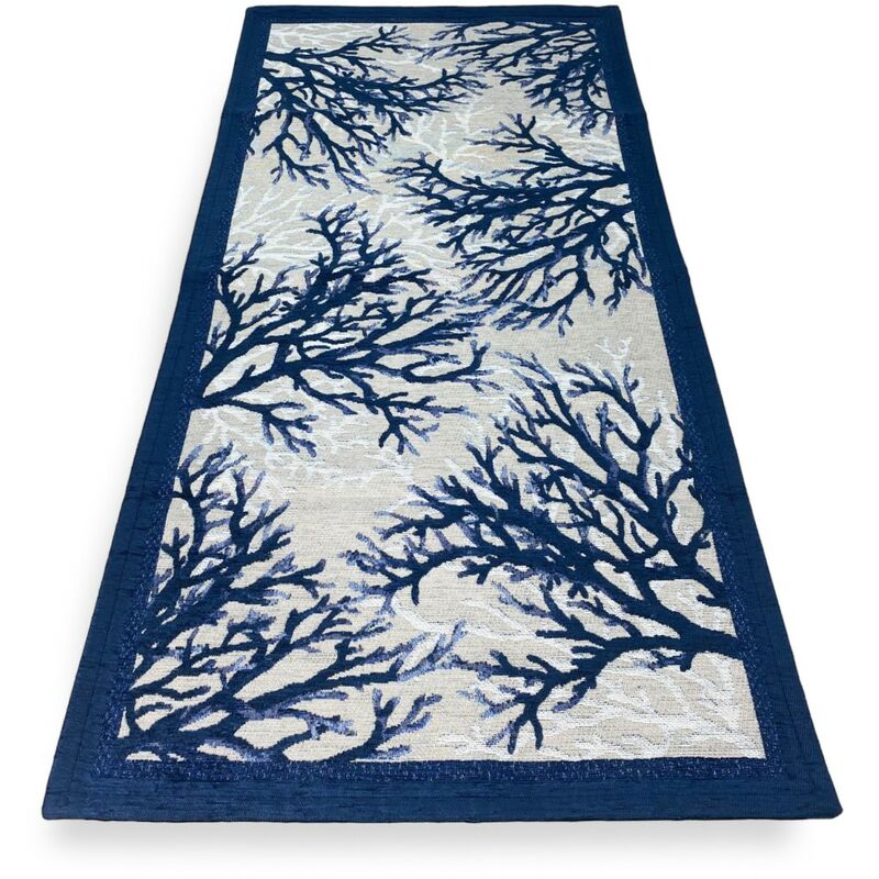foto del prodotto tappeto antiscivolo mare marino coralli blu made in italy cm. 55x140